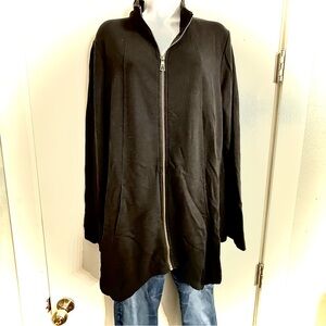 XCVI Women's Black Zip-Up long sleeve size XL Lightweight